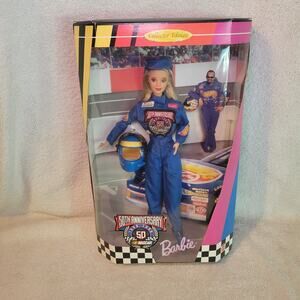 1998 50th Anniversary Nascar Blonde Barbie (20442) NIB Vintage